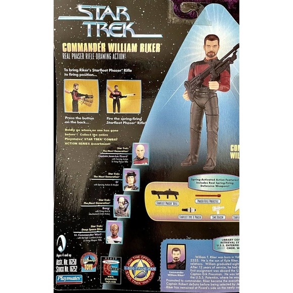 Star Trek Warp Factor Series 1 Action Figure Riker - Picture 8 of 8